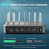 Charging Station for Multiple Devices - 65W 6 Port USB C Charger with 2 20W PD Ports, Short Cables Included