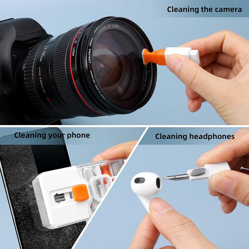 Keyboard Cleaning Kit, 10-in-1 Computer Screen Cleaning Brush Tool for iPad iPhone Pro, Earbuds, Camera Monitor