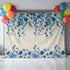 VANPTBNHS 10x8ft Curtain,Country Photography Backdrop,Retro Blue Flowers on Jam Professional Photography Background