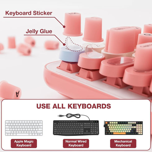 70PCS Raised Keyboard Stickers for Long Nails, Universal Nail Art Keyboard Bubbles, Self-Adhesive Keyboards for Long