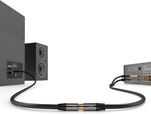 KabelDirekt 3ft RCA Extension Cable, Break-Resistant Lead for Brilliant Sound Quality