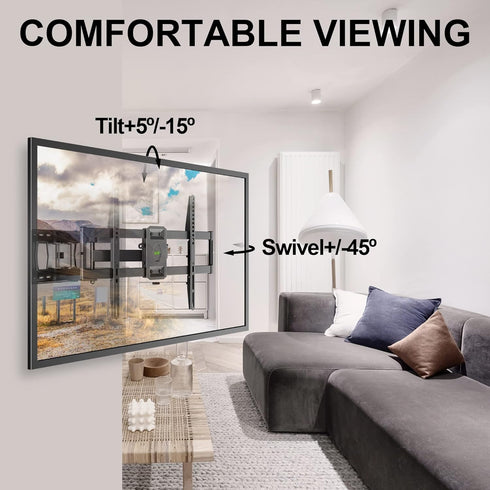 USX MOUNT Full Motion TV Mount for 37-86 Inch Flat Screen, Dual Articulating Arms, Max VESA 600x400mm