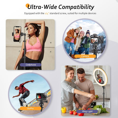 Aureday 62" Phone Tripod Accessory Kits, Camera & Cell Phone Stand with Wireless Remote for Selfies and Vlogging