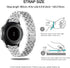 22mm Full Rhinestone Diamond Stainless Metal Strap with Bezel Ring Cover Replacement for Samsung Galaxy Watch 3 (Silver)
