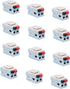 Speaker Keystone Jack – Spring Loaded Female to Female for Home Theater Wall Plates - White (12-Pack)