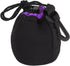PATIKIL Camera Lens Bag, 2.8" ID x 3.9" H, Drawstring Pouch, Thick Neoprene, Black, Purple, for DSLR Lens