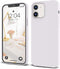 IceSword iPhone 12 Mini Case White, Thin Liquid Silicone, Soft Silk Microfiber Cloth, Shockproof Gel Rubber Full Body,