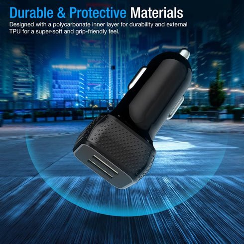 Car Charger 2 Pack, 24W Dual USB Adapter - Black, SmartUSB Port Compatible with iPhone 13/12/11/XR/Xs, iPad Pro