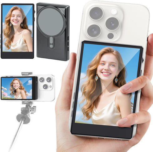 Vlog Selfie Monitor Screen, Magnetic Phone Vlog Selfie Monitor Screen Back Camera