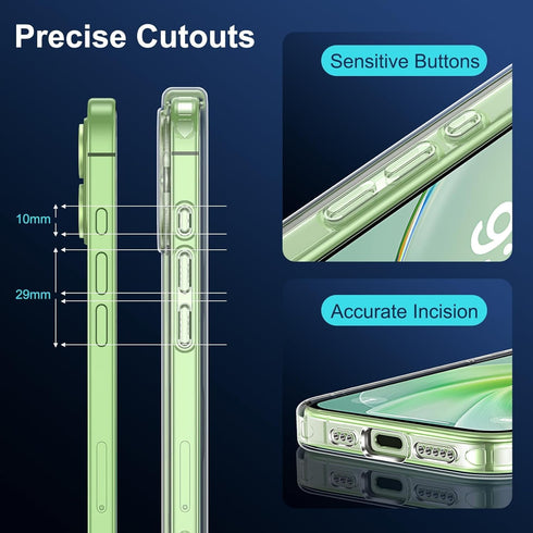 FATUOQIA 17 iPhone17 17-Transparent for iPhone Case Clear,Magnetic Case with Screen Protector & Camera Protector