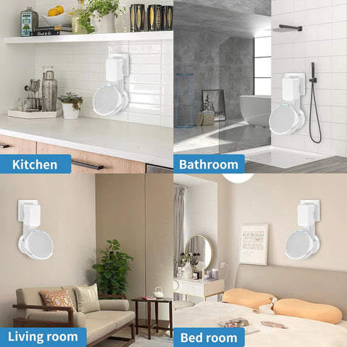 Wall Mount Holder for Echo Pop, Outlet Hanger Stand with Built-in Cable Management, White