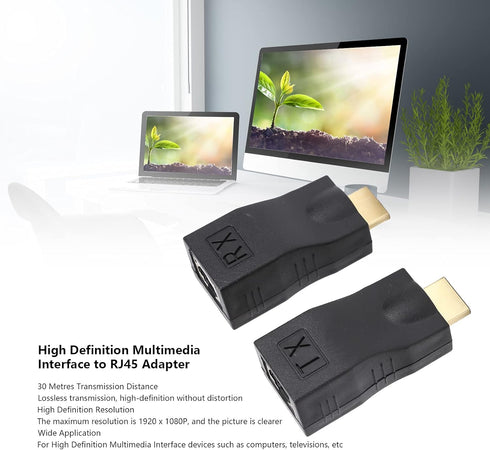 RJ45 Adapter Extender, Network Connector Ethernet Cat5e Cat6 Extender for HDTV, DVD, Monitor, Projector