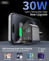 Retractable Car Charger, 4 in 1 Fast 66W Phone Charger with 2 Retractable Cables and USB Car Charger