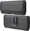 Nakedcellphone Case for Galaxy Z Fold 5 Phone - Black Vegan Leather Horizontal Pouch with Metal Belt Clip, Magnetic