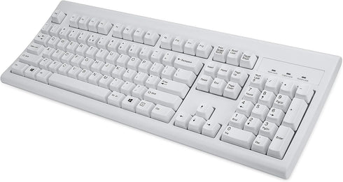 Perixx PERIBOARD-106 US W Wired Performance Keyboard - Full Size 17.9"x6.6"x1.7" - 20 Million Key Press Life - White