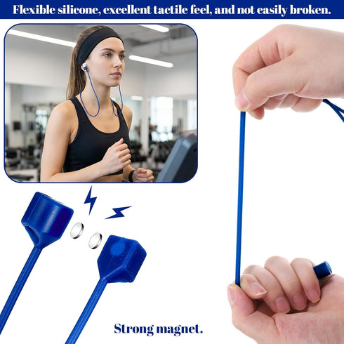YBEATY 5 Pcs Magnetic Anti-Lost Straps Wireless Earbud Lanyards Soft Silicone Neck Rope Cord Sports Running Lanyard