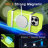 MOCCA Strong Magnetic iPhone 15 Pro Max Case, Fluorescent Green Slim Shockproof, 13FT Military Drop Protection