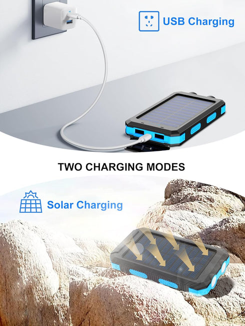 Kepswin 38800mAh Pack Solar Charger, Solar Power Bank, Waterproof External Backup Battery Power with USB C