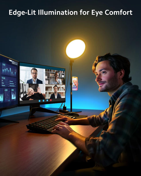 Ring Light with Stand for Zoom Meetings, 360° Rotate 10.5" Zoom Lighting for Video Calls and Live Streaming