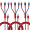 3-Pack Multi Charging Cable 5Ft Braided 3-in-1 Charger for IP, Type C, Micro USB - Compatible with Cell Phones, Tablets
