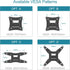 Full Motion TV Monitor Wall Mount Bracket Articulating Arms Swivel Tilt Extension Rotation for Most 13-42 Inch LED LCD Flat Curved Screen Monitors & TVs, Max VESA 200x200mm up to 44lbs