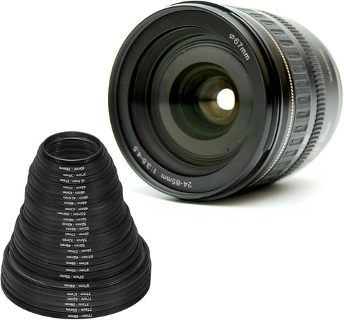 PATIKIL 52mm-37mm Metal Step Down Ring, Aluminum Filter Adapter for Camera Lenses Hood, Black