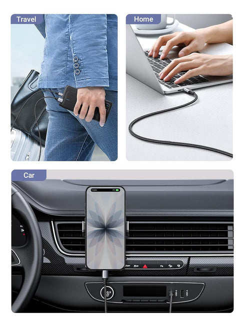 3-Pack 17/16 Plus/16 Pro/15, S26/S25, 10/9, 6.6FT UGREEN USB to USB C Cable, Car Carplay Cable USB A to Type C Cable