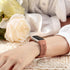 Maledan Floral Lace Band for Fitbit Charge 6 and Charge 5, Cute Soft Lilac Flower Pattern Sport Watch Strap