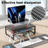 gianotter 2-Tier Metal Monitor Stand Riser, Desk Organizer for Office Supplies, Black Workspace Storage