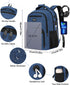 Laptop Backpack for Women & Men, Anti Theft Slim Computer Bag with USB Charging Port, Water Resistant, Blue