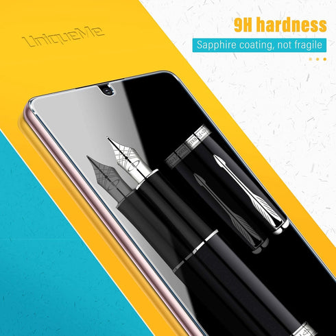 UniqueMe 2+3 Pack Tempered Glass & Camera Lens Protector for Samsung Galaxy S21 5G - Easy Install, 9H Hardness.