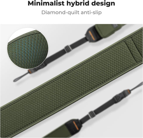 Adjustable Soft Neoprene Camera Neck Strap with Zipped Pockets for Photographers