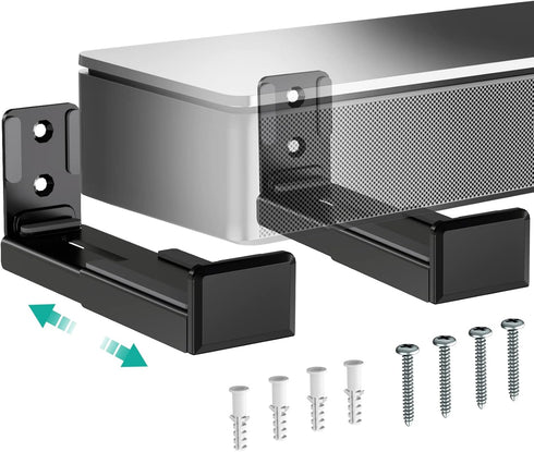 WALI Universal Soundbar Wall Mount, Center Channel Speaker Dual Bracket Holds up to 33 lbs, Black