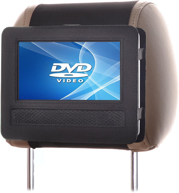 Car Headrest Mount for Swivel & Flip Style Portable DVD Player, 7 Inch