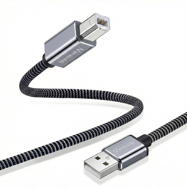 Nanxudyj Printer Cable 3ft,USB 2.0 Type A Male to B Male Braid Cables