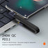 Short USB C Cable, 0.4FT 240W USB C to USB C Right Angle Cable, Thunderbolt 4/3/USB4 Support, 8K@60HZ Display for