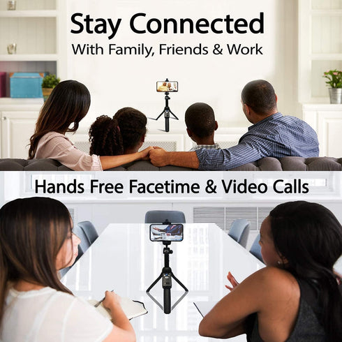 Fugetek 42" Compact Selfie Stick & Tripod, Lightweight Aluminum, Wireless Bluetooth Remote, Travel Ready, Compatible