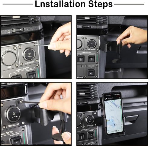 Car Multifunctional Cell Phone Holder, 2-in-1 Center Console Holder, Compatible with Ineos Grenadier