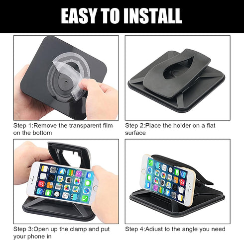 DUSCOKE Car Phone Holder Mount for Dashboard, Universal Anti-Slip Dashboard Cell Phone Stand with Suction Cup for Most