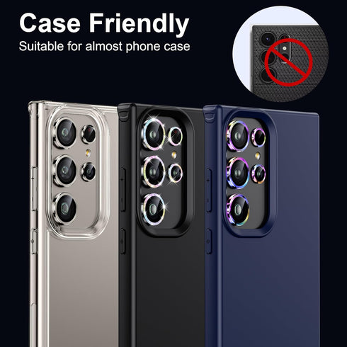 WSKEN for Samsung Galaxy S24 Ultra Camera Lens Protector, Ultra Thin Scratch Resistant 9H Tempered Glass with Aluminum