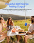 Portable Bluetooth Speaker with Lights, Crystal Clear Sound, IPX5 Waterproof, All Day Playtime, Bluetooth 5.3, TWS