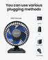 Gaiatop USB Desk Fan, Portable Quiet 3 Speeds Personal Fan for Home, Office, and Outdoor Use (Blue)