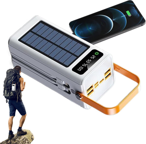 Generic 120W 50000mAh 4 3 Backpacking, Solar Battery Mobile Bank - External Power Bank, Outputs & Inputs | Portable