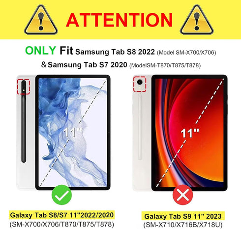 Case for Samsung Galaxy Tab S8 2022/S7 2020 11 Inch PU Leather Folio Stand Cover with Pencil Holder, Brown