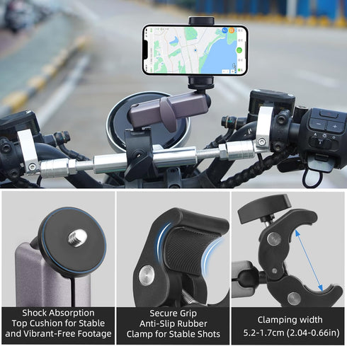 Pocket 3 Camera Bike Mount Clamp for Insta360 X4 X3 X2, DJI Osmo Pocket 3 2, GoPro Max Hero Mini Accessories