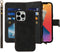 iCoverCase Wallet Phone Case for iPhone 13 Pro, PU Leather Zipper Pocket with Card Holder and Wrist Strap (Black)