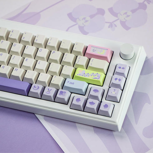 Hyekit PBT Keycaps, Cherry Profile Custom Keycap Set, 144 Keys Orchid Plant Theme for Mechanical Keyboards