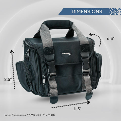 Ultimaxx Large Fully Padded Gadget Bag with Dual Buckles for SLR Cameras & Camcorders, Compatible with Sony, Nikon,