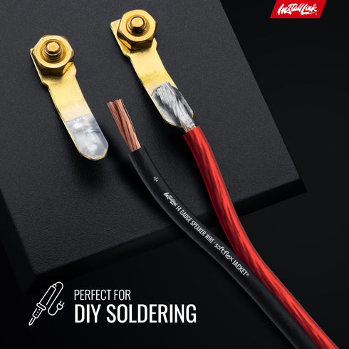 Install Link 14 Gauge Speaker Wire for Car, Home or RV Audio Cable, 100ft, CCA