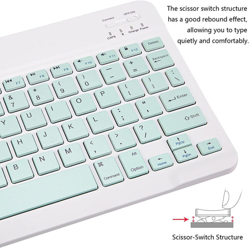 Ultra-Slim Portable Mini Bluetooth Keyboard, Rechargeable Wireless Keyboard for Apple iPad, iPhone, Samsung Tablet,